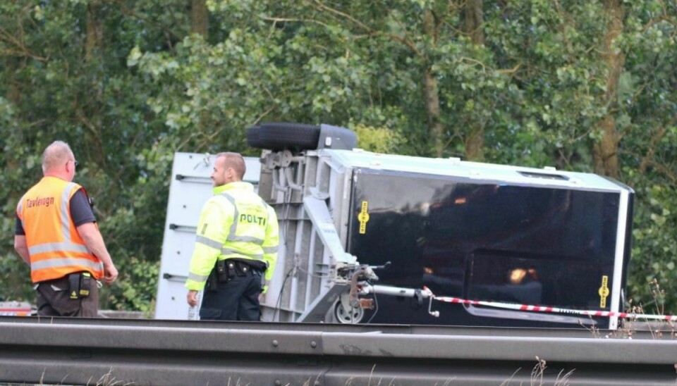 For en hest var uheldet på Østjyske Motorvej torsdag aften fatalt. Foto: Presse-fotos.dk