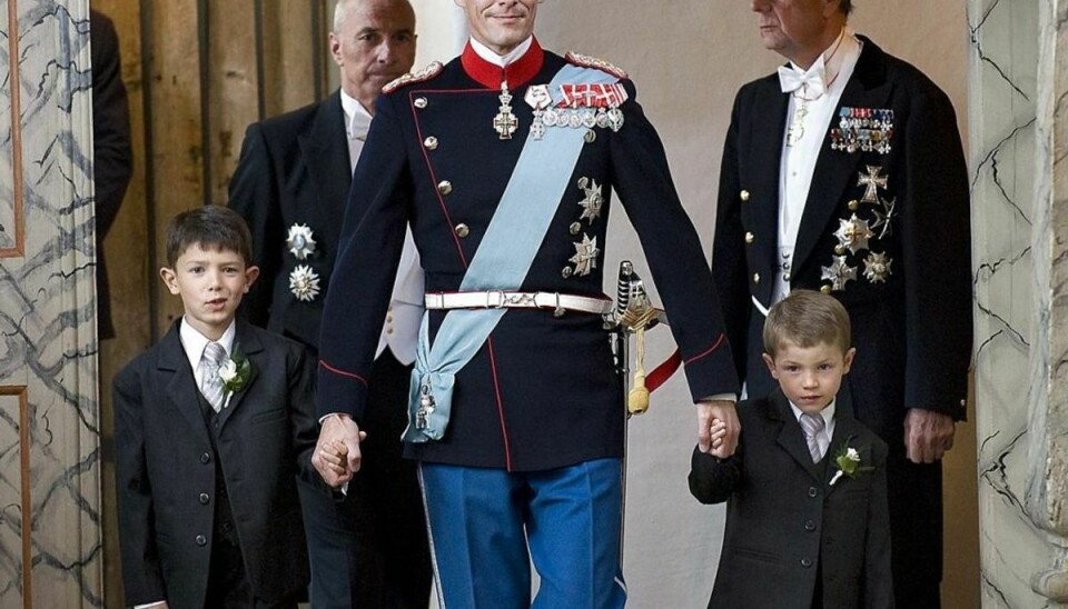 Prins Felix og storebror prins Nikolai var forlovere ved prins Joachims bryllup til prinsesse Marie. Foto: Keld Navntoft/Ritzau Scanpix