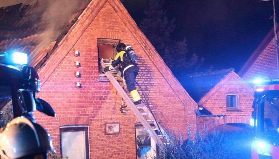 Natten til torsdag brød en brand i en villa i Høje Taastrup ud. Foto: Presse-fotos.dk