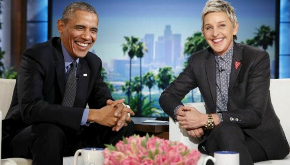 Siden 2003 har den amerikanske talkshow-vært Ellen DeGeneres haft et utal af gæster på besøg i sit talkshow “Ellen”. Her ses hun med tidligere præsident Barack Obama. Foto: Kevin Lamarque/Reuters