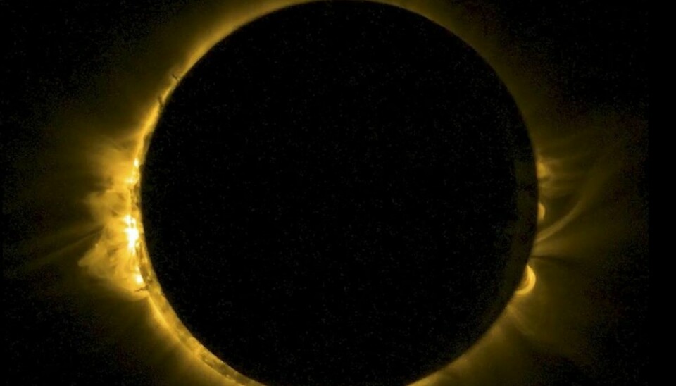 Corona som vi kender det – omkranser solen. Solens corona kan i øvrigt kun ses i solformørkelse. Foto: Scanpix