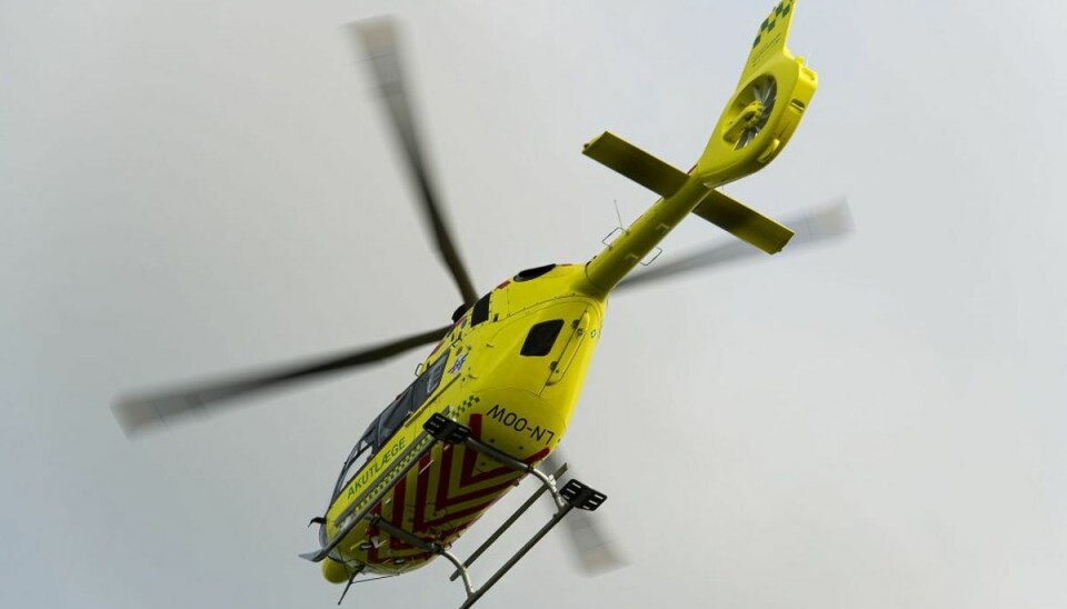 Dreng kvæstet i børnehave-ulykke Drengen blev fløjet i en lægehelikopter til Skejby Sygehus. Foto: Jokum Tord Larsen/Scanpix