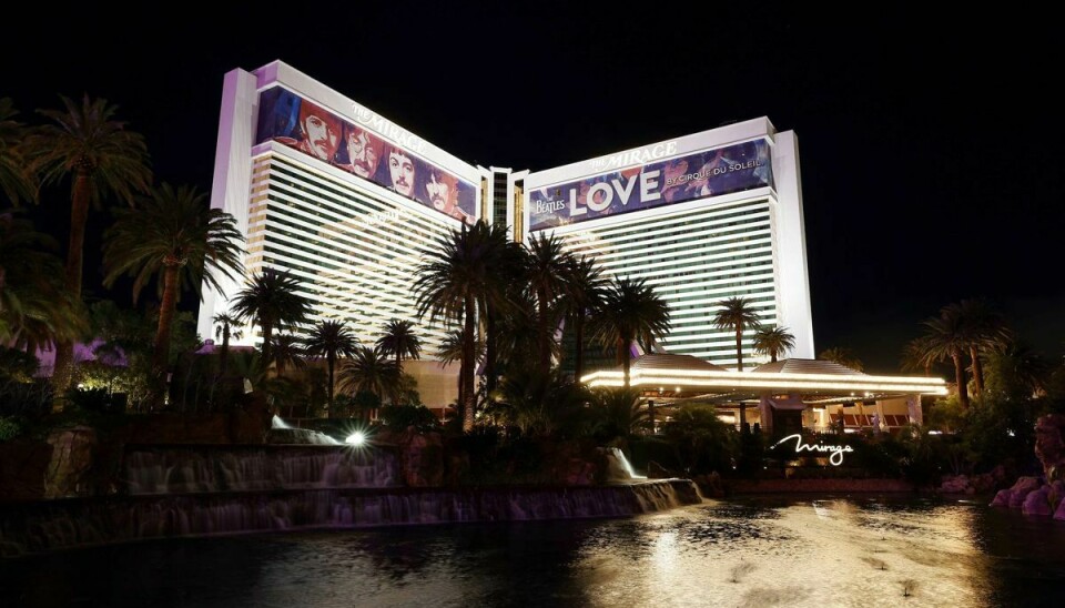 Las Vegas Mirage Hotel, der er beliggende centralt på ikoniske 'The Strip' i spillebyen Las Vegas.