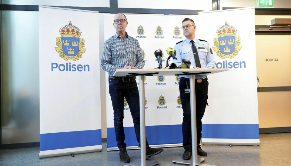 Claes-Arne Hermansson og Jimmy Arkenheim fra Malmøs Politi informerede torsdag om drab på et pressemøde.