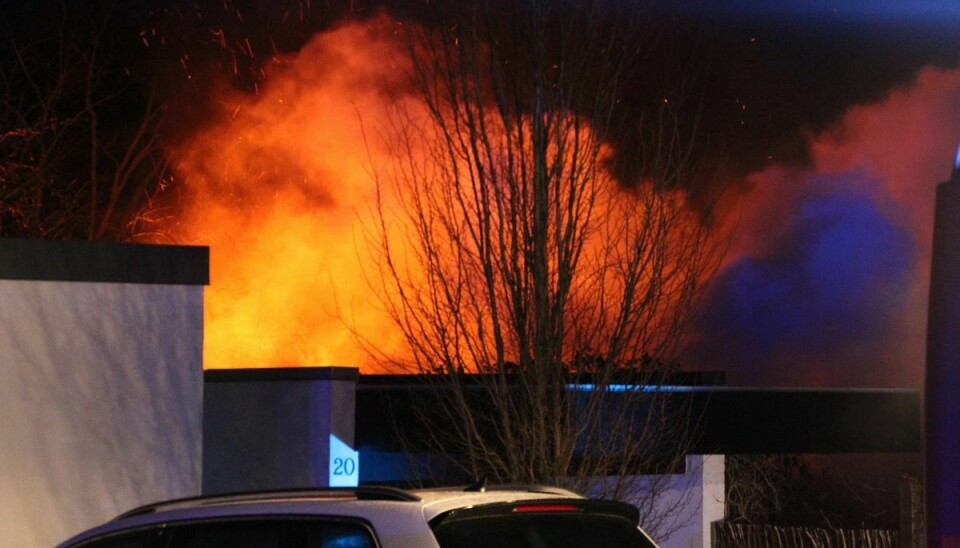 Et hus stod i kæmpe flammer i Sorø.