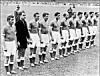 Horst Eckel, der er nummer tre fra venstre, var den sidste overlevende fra holdet fra Vesttyskland, der i 1954 vandt VM i fodbold.