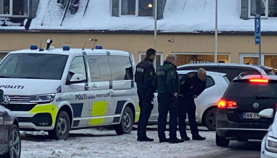 Den unge mand med softgun-pistolen blev omringet af politiet.