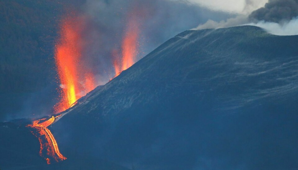 The Cumbre Vieja volcano continues to expel lava as seen from the Tajuya viewpoint, on the Canary Island of La Palma, Spain, November 28, 2021. REUTERS/Borja Suarez