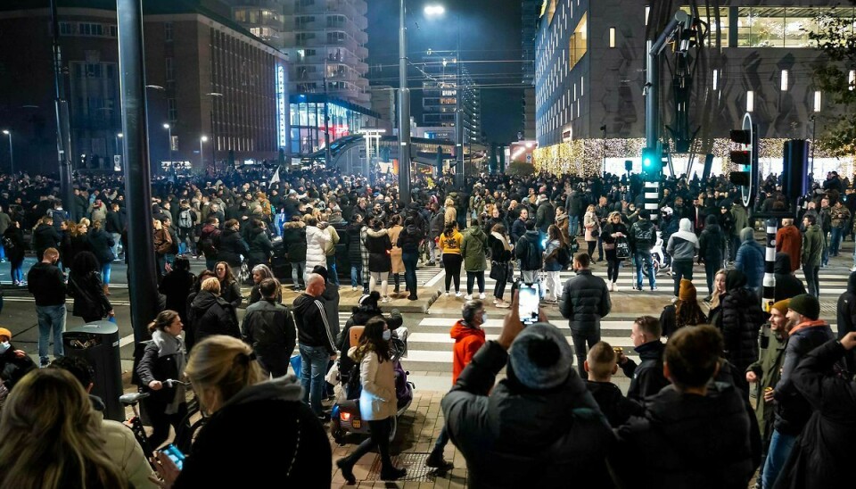 To personer er sårede efter coronaprotester i Rotterdam