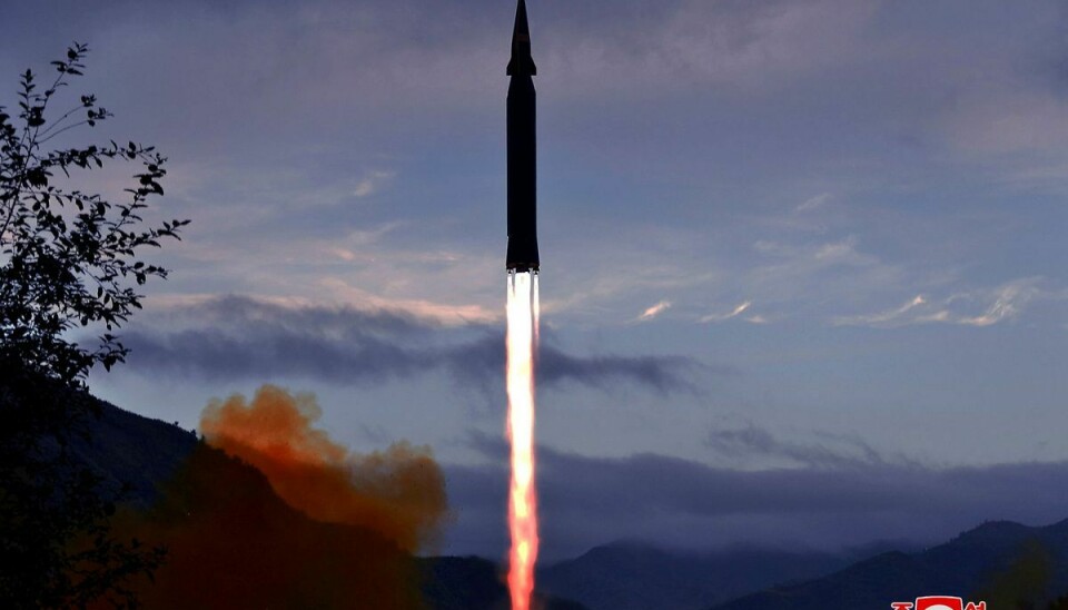 Her er det et nordkoreansk missil, der bliver affyret
