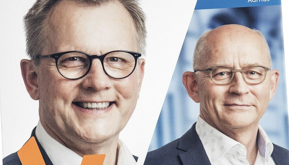 Valgplakat for Anders G Christensen og Ulrich Fredberg fra Venstre i Aarhus. Valgplakat for Anders G Christensen og Ulrich Fredberg fra Venstre i Aarhus.