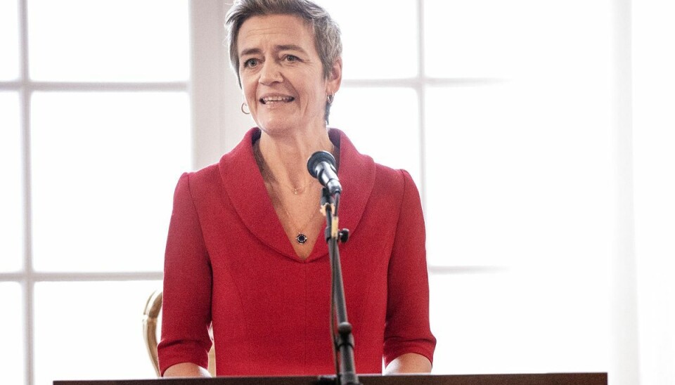 Margrethe Vestager holder tale ved ceremonien. Margrethe Vestager holder tale ved ceremonien.