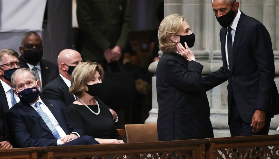 George W. Bush, Laura Bush, Hillary Clinton og Barack Obama.