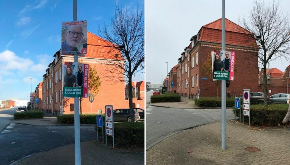 Karsten Uno Petersens valgplakat er blevet fjernet flere steder.