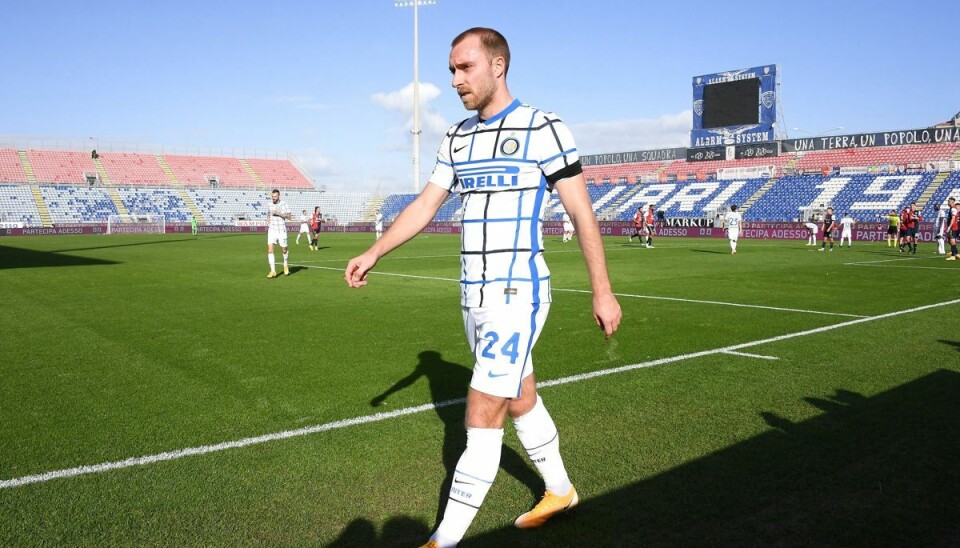 Christian Eriksen kom til Inter i januar 2020, men kan ikke spille i italiensk fodbold med den ICD-enhed, han fik indopereret efter sit kollaps i Parken i sommer. (Arkivfoto) Christian Eriksen kom til Inter i januar 2020, men kan ikke spille i italiensk fodbold med den ICD-enhed, han fik indopereret efter sit kollaps i Parken i sommer. (Arkivfoto)