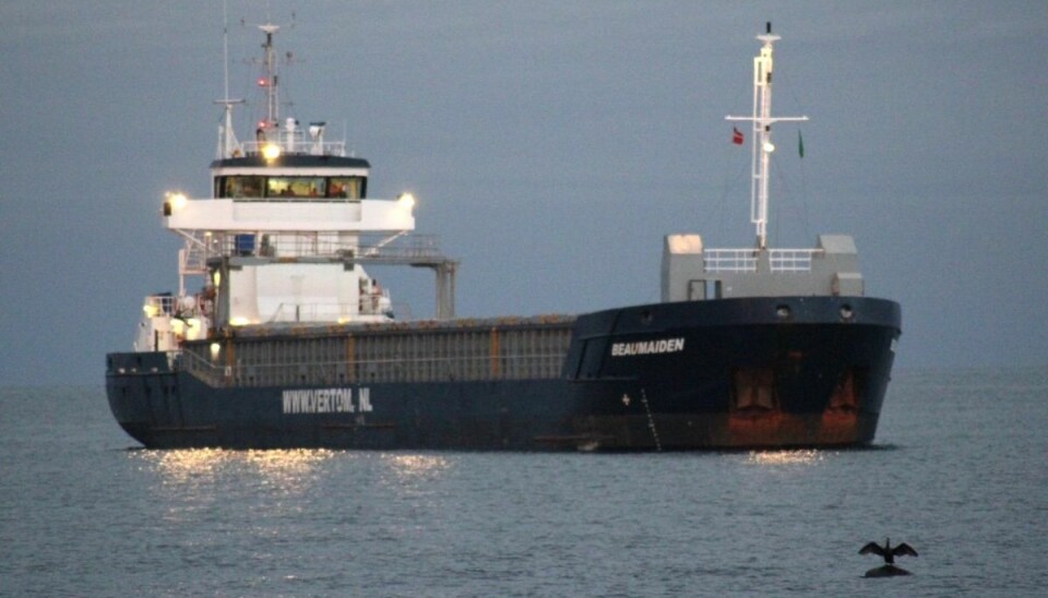 Et hollandsk fragtskib ved navn 'Beaumaiden' stødte natten til mandag på grund ud for Bornholm. Ved 18-tiden onsdag er det drevet fri. (Arkivfoto)