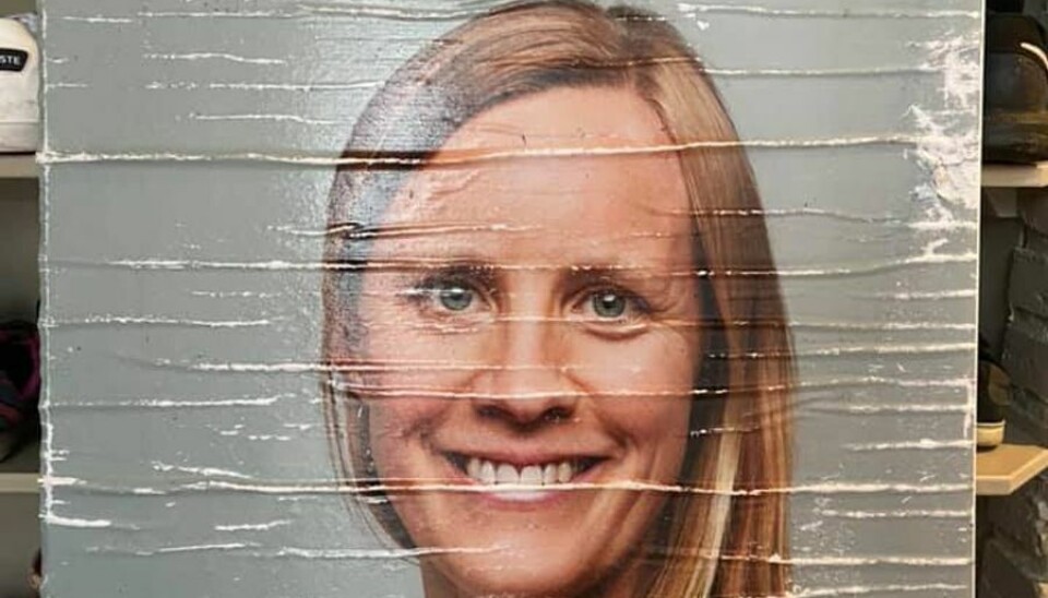 Efter en nat i politikerens have, var valgplakaten helt ødelagt.