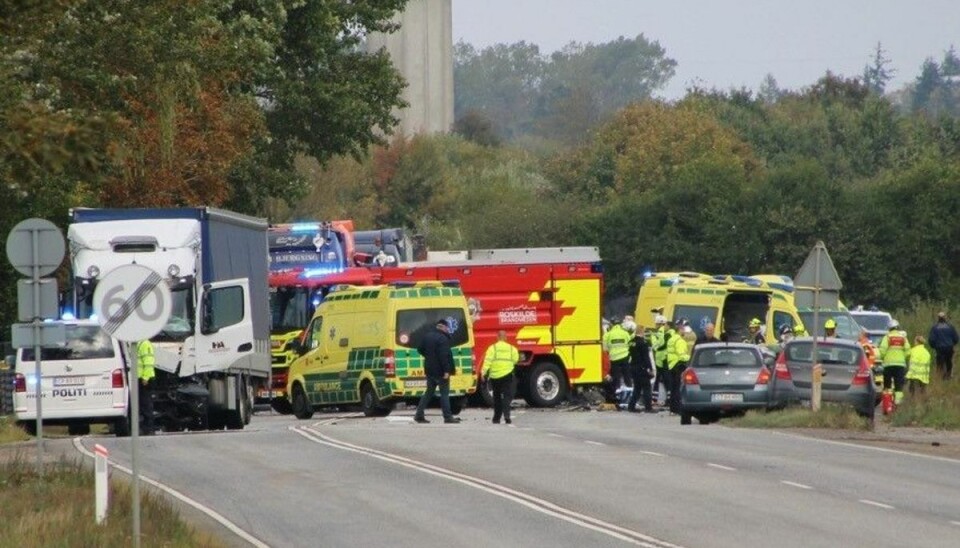 Det var her på Rute 6, Køgevej ved Roskilde - mellem Roskilde Lufthavn og Snoldelev, ulykken skete.