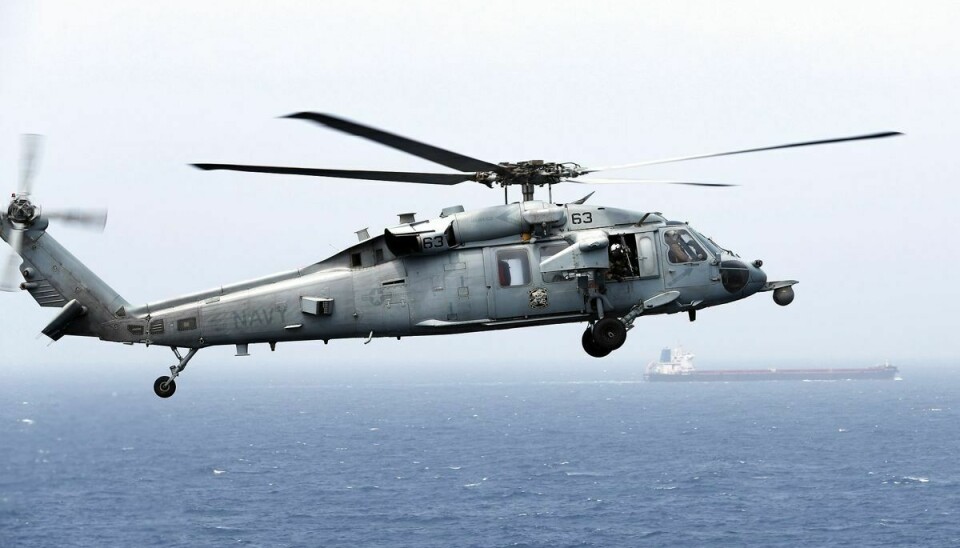 Det var i en flådehelikopter som denne, en MH-60S Seahawk, de fem søfolk styrtede i nhavet.