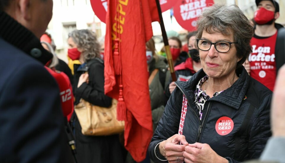 Formand i Dansk Sygeplejeråd Grethe Christensen er ikke afvisende over for, at flere sygeplejersker kan blive udtaget til strejke. (Arkivfoto)