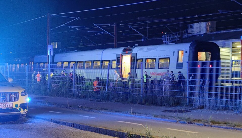 Flere rednings- og politifolk var til stede i København mellem stationerne Dybbølsbro og Hovedbanegården.