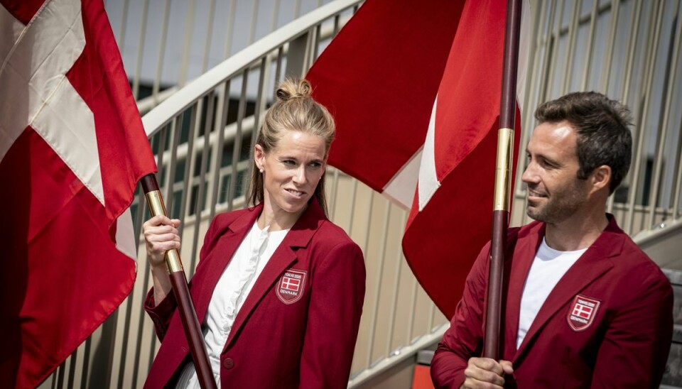 Sara Slott Petersen var fanebærer ved åbningsceremonien sammen med Jonas Warrer. Sara Slott Petersen var fanebærer ved åbningsceremonien sammen med Jonas Warrer.