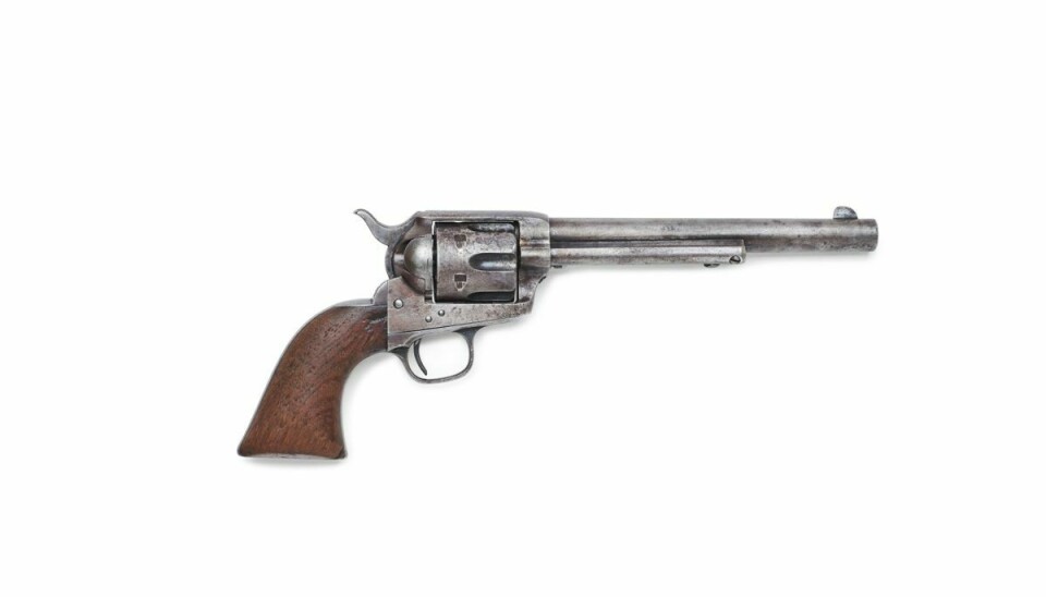 Colt-revolveren, som sherif Pat Garrett i 1881 brugte til at dræbe den lovløse Billy the Kid med, ventes at få et hammerslag på op til 19 millioner kroner. Revolveren bliver solgt på en auktion i Los Angeles i slutningen af august. (Arkivfoto)