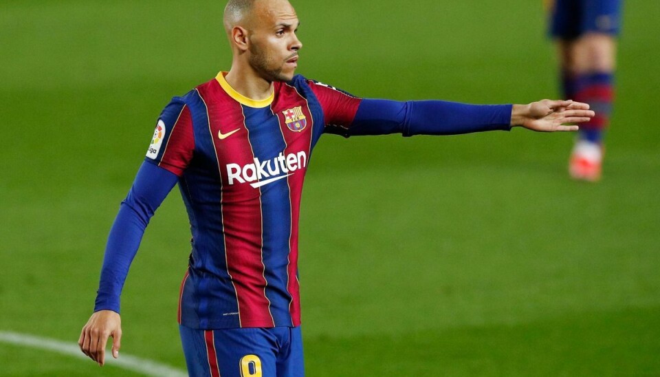 Martin Braithwaite kunne være endt i Valencia, men klubben sagde nej til en byttehandel. Nu kan danskeren meget vel ende i England i stedet for. Foto: REUTERS/Albert Gea