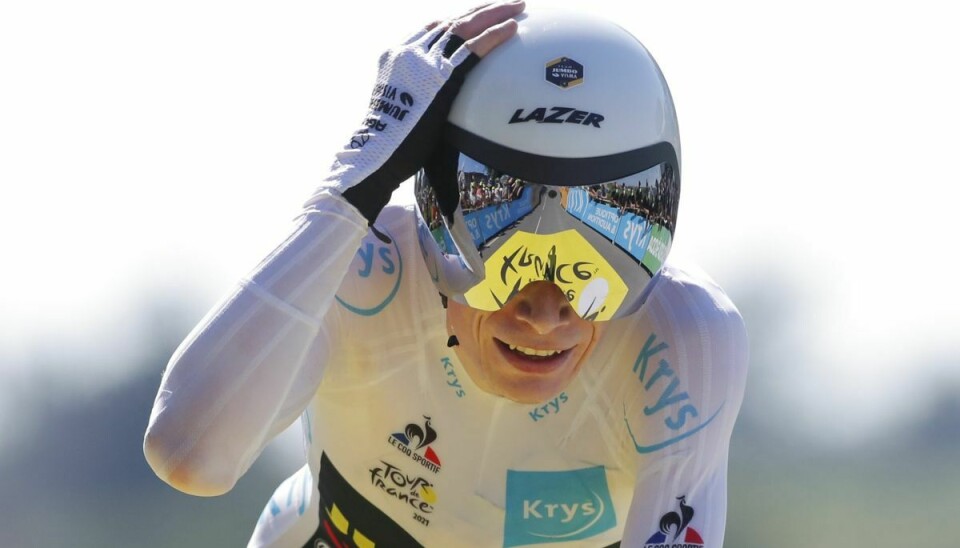 Jonas Vingegaard var stærkt kørende på lørdagens enkeltstart i Tour de France, hvor han forsvarede sin andenplads i det samlede klassement.