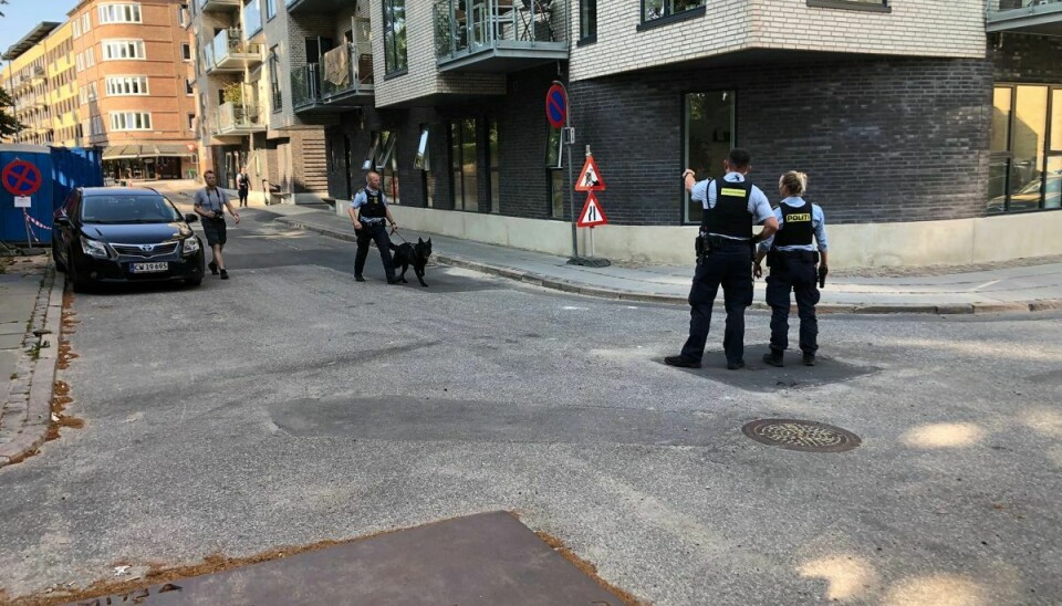 Politiet er talstærkt til stede. Foto: Presse-fotos.dk