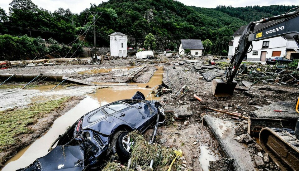 Her er det den tyske by Schuld der er hårdt ramt af oversvømmelserne.