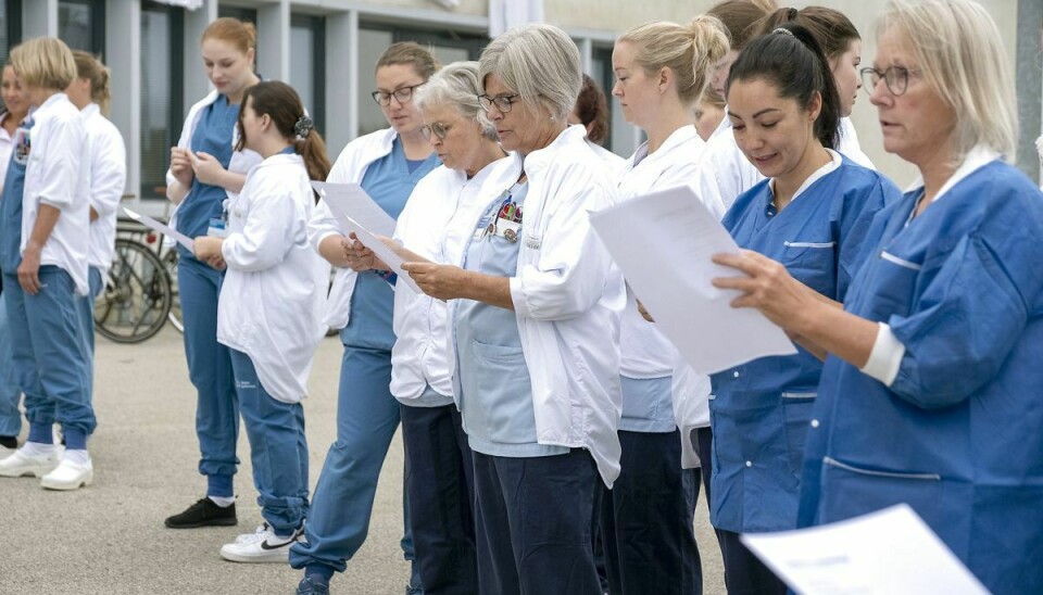 Arkivfoto fra Kolding Sygehus, hvor sygeplejersker den 27. september valgte at nedlægge arbejdet i en time.