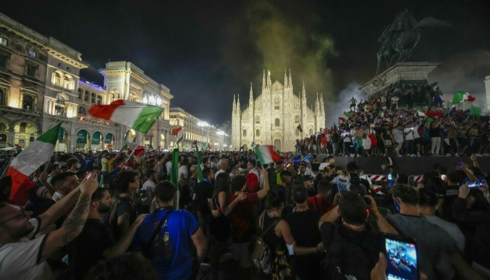 Jubelscener brød ud i hele Italien, kort efter slutfløjtet i finalekampen.