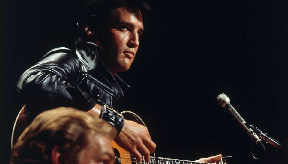 Elvis Presley, der gik bort den 16. august 1977, ses her ved en koncert i New York i december 1968. Foto: Ritzau Scanpix.