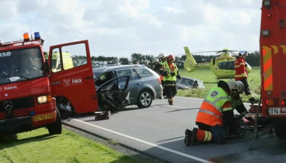 En helikopter blev tilkaldt. Foto: Presse-fotos.dk.