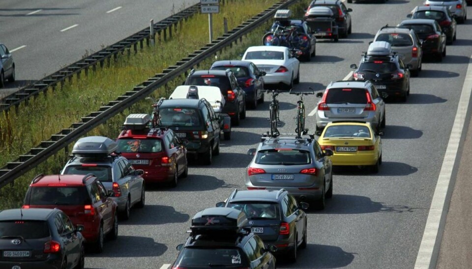 Kæmpekø på motorvej Kort efter klokken 15 oplyser politiet at trafikken vil være påvirket i flere timer – der er dermed udsigt til væsentligt forlænget rejsetid. Arkivfoto: Elo Christoffersen.