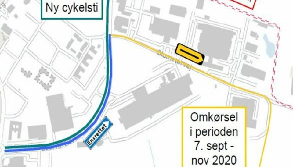 Her har Østjyllands Politi snuppet 34 bilister, der kørte mod ensretningen. Foto: Østjyllands Politi.