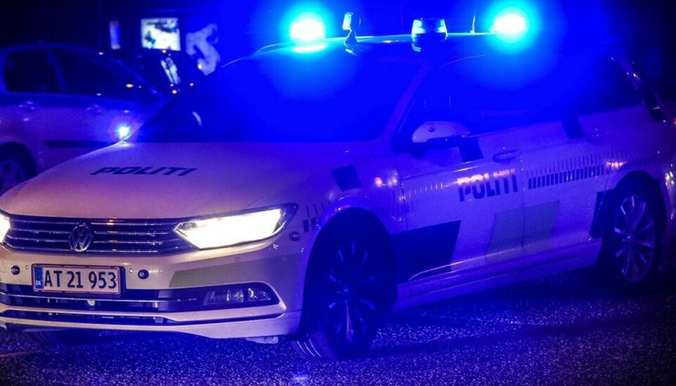 Natten til onsdag jagtede en patruljevogn en bil med tre mænd, der slap væk. Foto: Kim Haugaard/Midtjyske Medier/Ritzau Scanpix