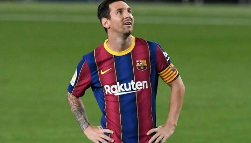 Messi smiler under FC Barcelonas La Liga-åbning mod Villarreal søndag. Foto: Josep Lago/AFP