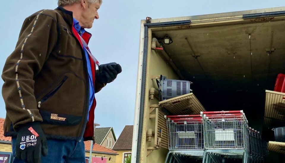 Supermarkederne har fået langt større fokus på at få gjort indkøbsvogne og kurve rene på grund af corona, forklarer Ejvind Møller fra firmaet HEW på Fyn. Foto: Massimo Grillo.