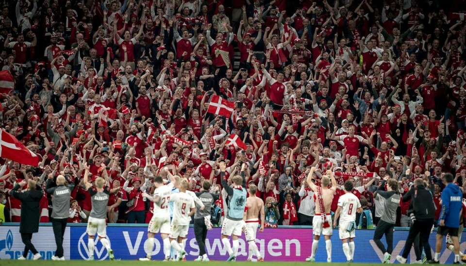 Det danske landshold bliver skamrost i internationale medier efter sejren på 4-1 over Rusland mandag aften. Foto: Mads Claus Rasmussen/Ritzau Scanpix