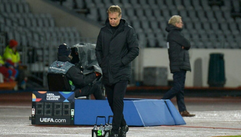 Kasper Hjulmand kan rejse fra Island til England med tre point i bagagen. Foto: Haraldur Gudjonsson/AFP Kasper Hjulmand kan rejse fra Island til England med tre point i bagagen. Foto: Haraldur Gudjonsson/AFP