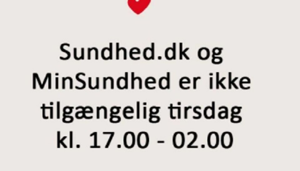 Sundhed.dk er nede