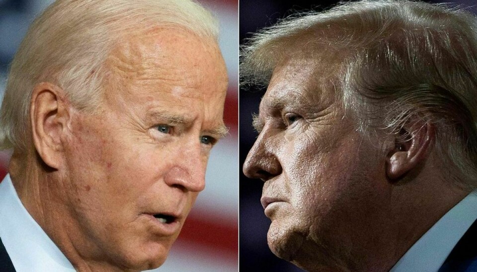 En af disse to ældre herrer, Joe Biden, 77 år, og Donald Trump, 74 år, ender i Det Hvide Hus. Men kommer vedkommende også ud i live? Foto: Scanpix.