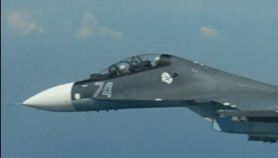 Billede af russisk Sukhoi Su-30 fly, der krænker dansk luftrum over Bornholm fredag den 11. juni 2021. - Foto: Forsvarsministeriet / Handout/Ritzau Scanpix Billede af russisk Sukhoi Su-30 fly, der krænker dansk luftrum over Bornholm fredag den 11. juni 2021. - Foto: Forsvarsministeriet / Handout/Ritzau Scanpix