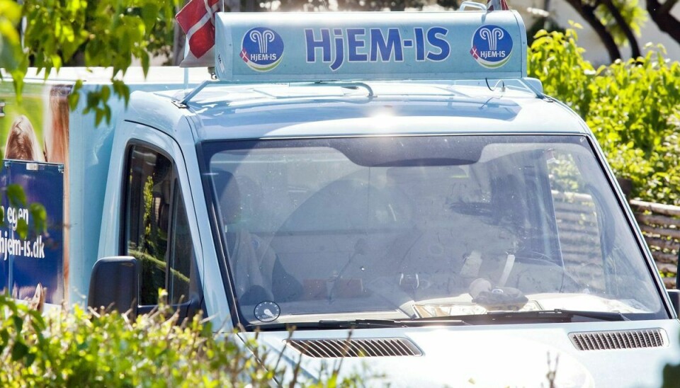 Smarties-isen blev solgt landet over fra Hjem-IS biler som denne. Foto: Mads Jensen/Ritzau Scanpix
