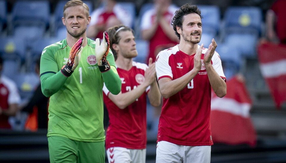 Så mange penge scorer danske EM-spillere Kasper Schmeichel, Thomas Delaney og de andre spillere på det danske landshold kan se frem til en bonus på mere end to millioner kroner, hvis de vinder EM. (Arkivfoto). Foto: Liselotte Sabroe/Ritzau Scanpix