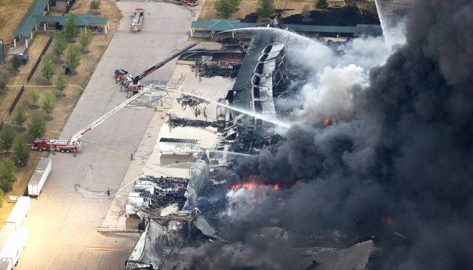 Det er uklart, hvornår branden er slukket. Foto: Scott Olson/Getty Images/AFP / Ritzau Scanpix Det er uklart, hvornår branden er slukket. Foto: Scott Olson/Getty Images/AFP / Ritzau Scanpix