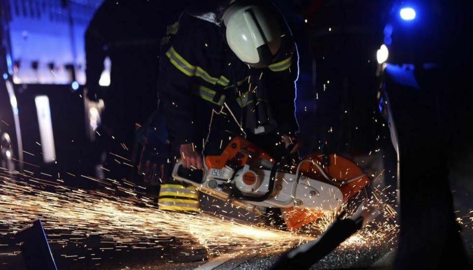 En bilist stak natten til søndag af efter en soloulykke. Foto: Presse-fotos.dk.