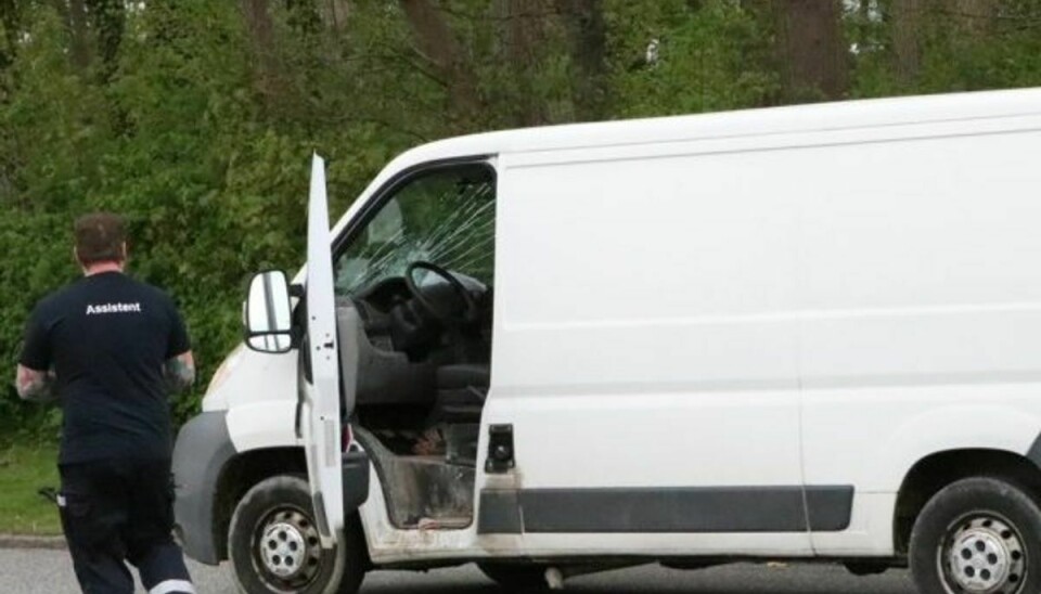 En 36-årig mand i en varebil ramte en kvindelig cyklist mandag. Nu er han sigtet for at have forvoldt ulykken. Foto: presse-fotos.dk